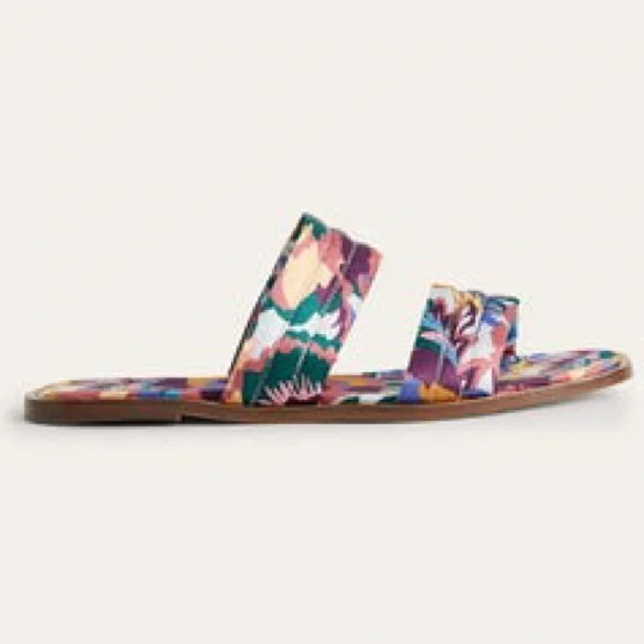 BODEN Printed Satin Slide Sandals - Picture 3 of 11
